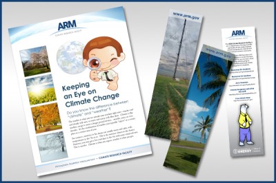 Recent ARM education and outreach materials include a flier developed for the ARM Mobile Facility deployment in the Azores and a set of bookmarks featuring the ARM research sites and educational tools for teachers.