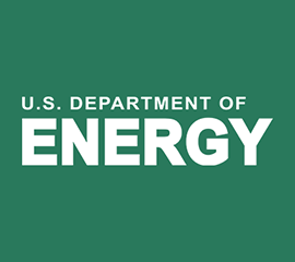 White U.S. Department of Energy logo on green background