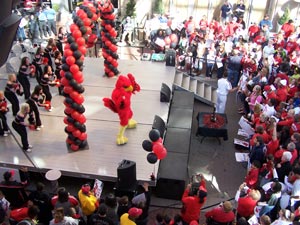 Known for the Kentucky Derby, Louisville Slugger bats, and bluegrass music, Louisville made headlines during the ARM Science Team meeting for another reason—for the first time in school history, their women's college basketball team (celebrated here at a downtown pep rally) made it to the Final Four. They went on to compete in the national championship game.