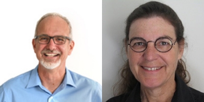 James Smith, left, University of California at Irvine, and Susanne Hering, right, president of Aerosol Dynamics