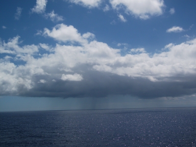 A drizzling marine stratocumulus cloud over the Northeast Pacific Ocean taken during Leg 17 of the Marine ARM GPCI Investigation of Clouds (MAGIC) Campaign.