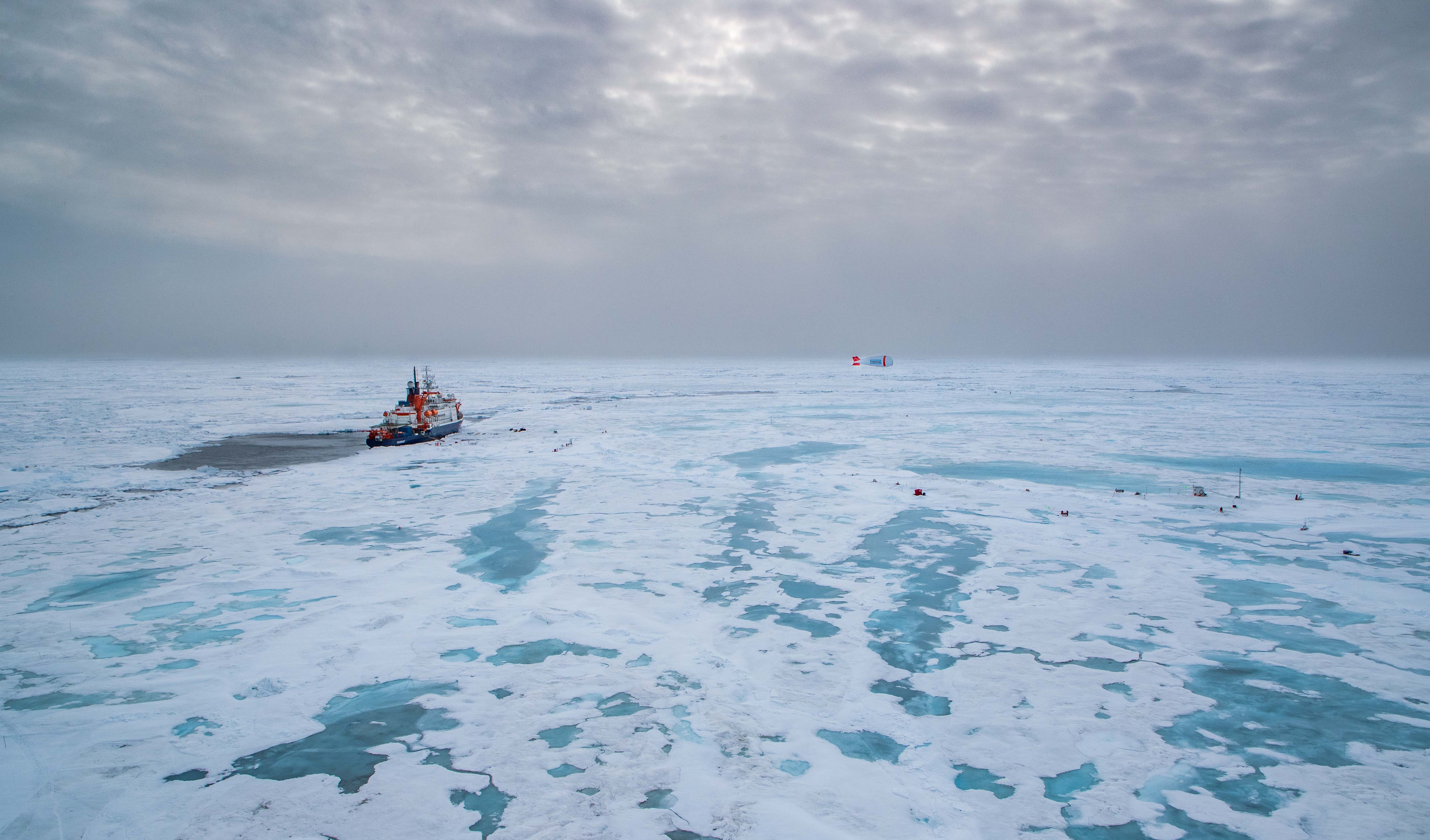 R/V Polarstern and ice camp during MOSAiC