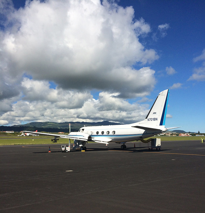 ARM's Gulfstream-159 (G-1) research aircraft sits on the tarmac in preparation for a flight.