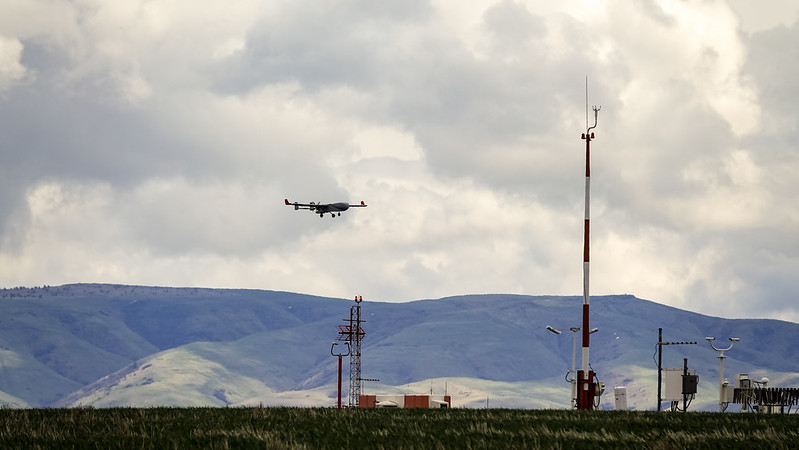 The ArcticShark heads back from a test flight in Oregon.