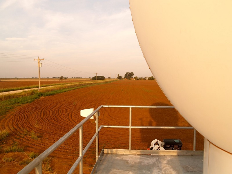 A summer storm begins to gather at the Southern Great Plains atmospheric observatory.