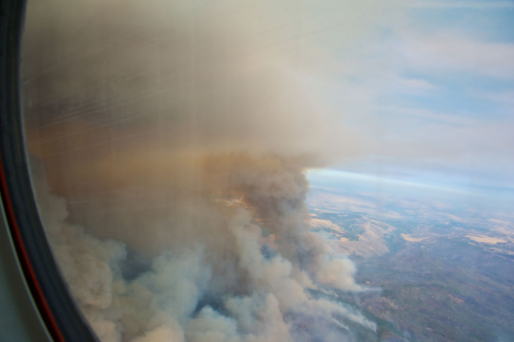 Wildfire smoke seen from the ARM G-1 aircraft