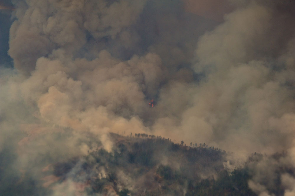 Wildfire smoke seen from the ARM G-1 aircraft