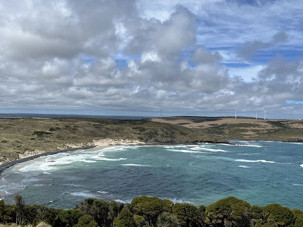 Clouds roll across the sky over the Kennaook/Cape Grim area.