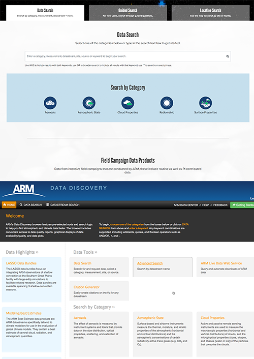 Data Discovery home, new and old