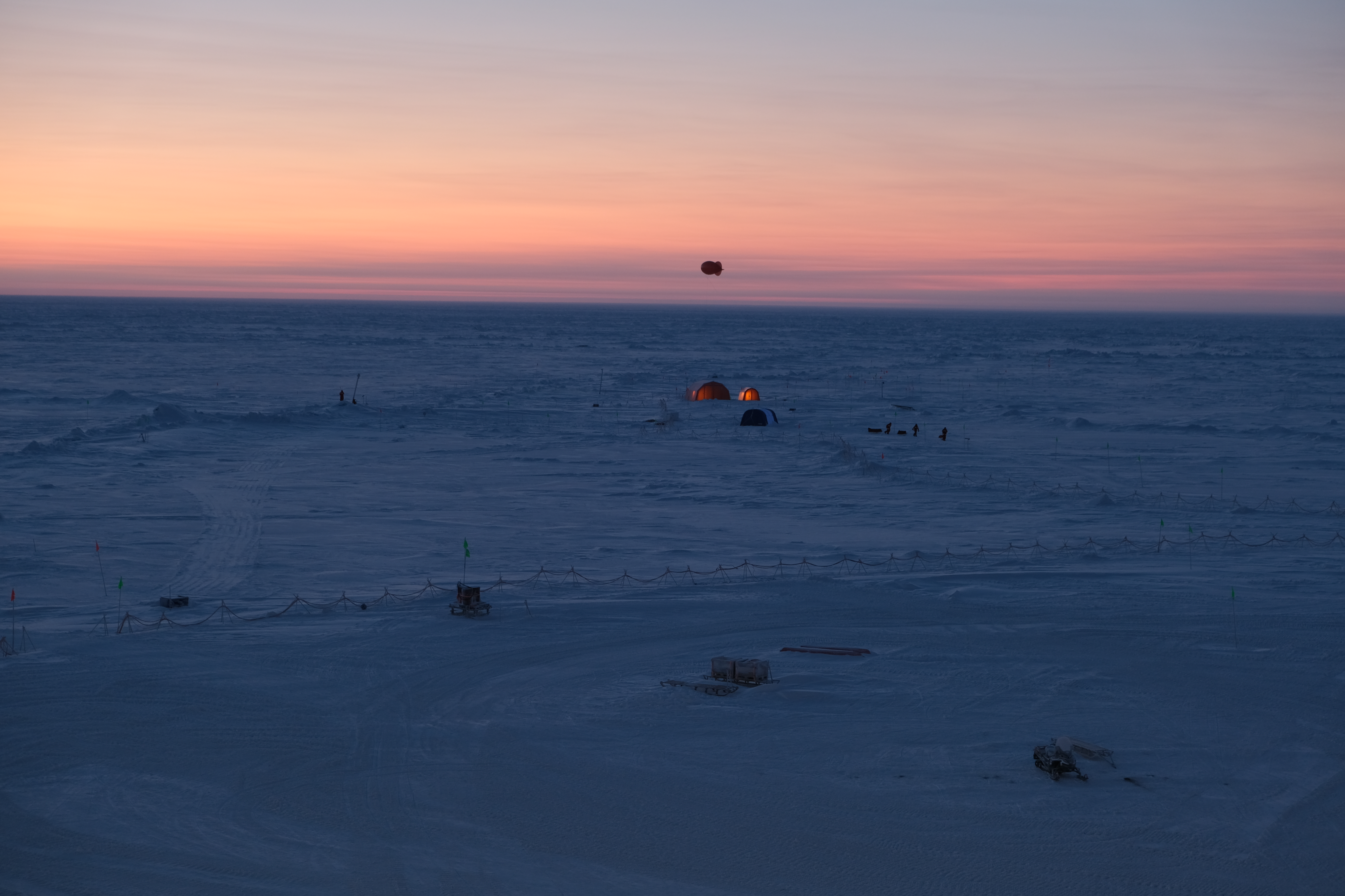 Tethered balloon being prepared to launch during MOSAiC