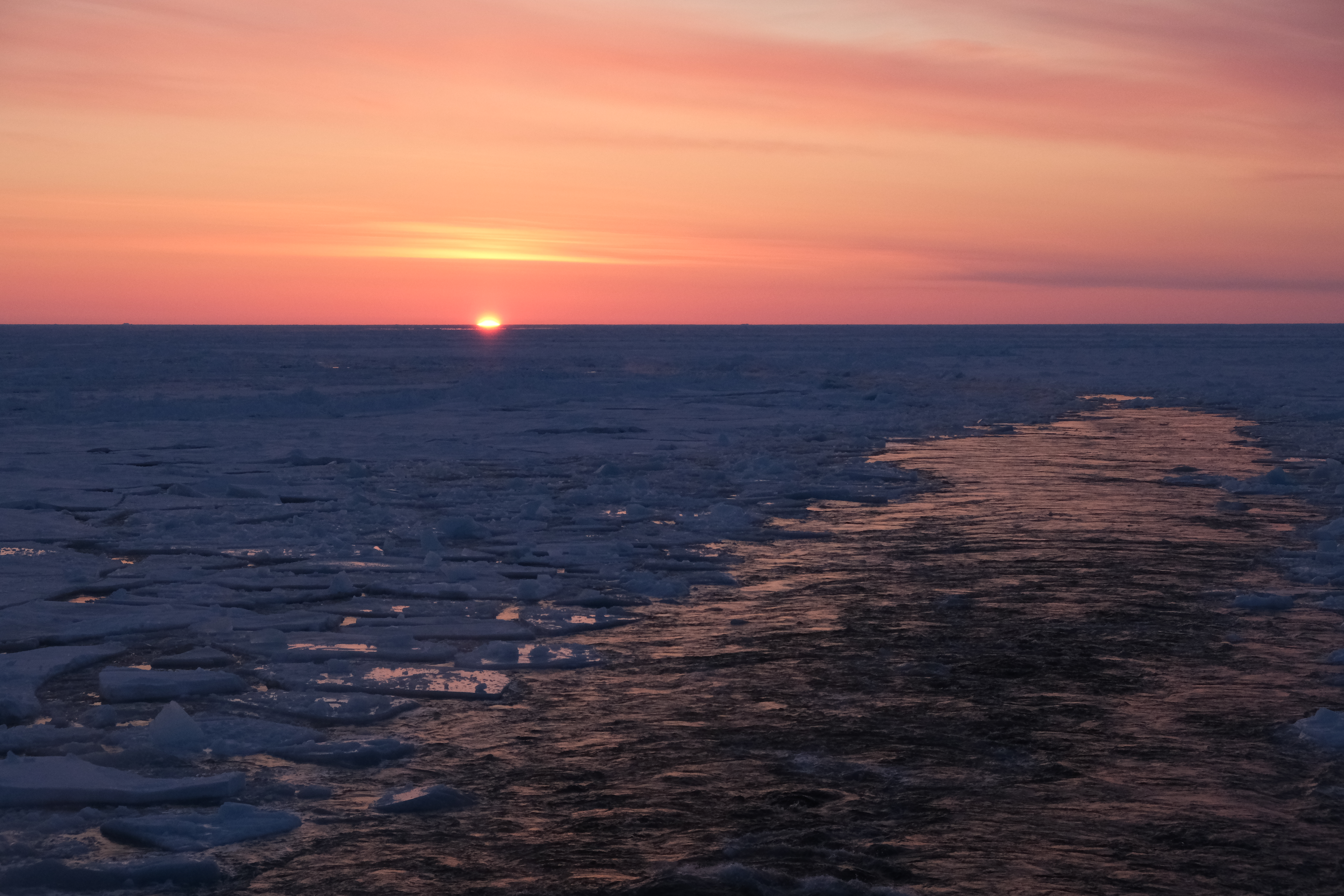 Sunset on the way back to Tromsø, Norway