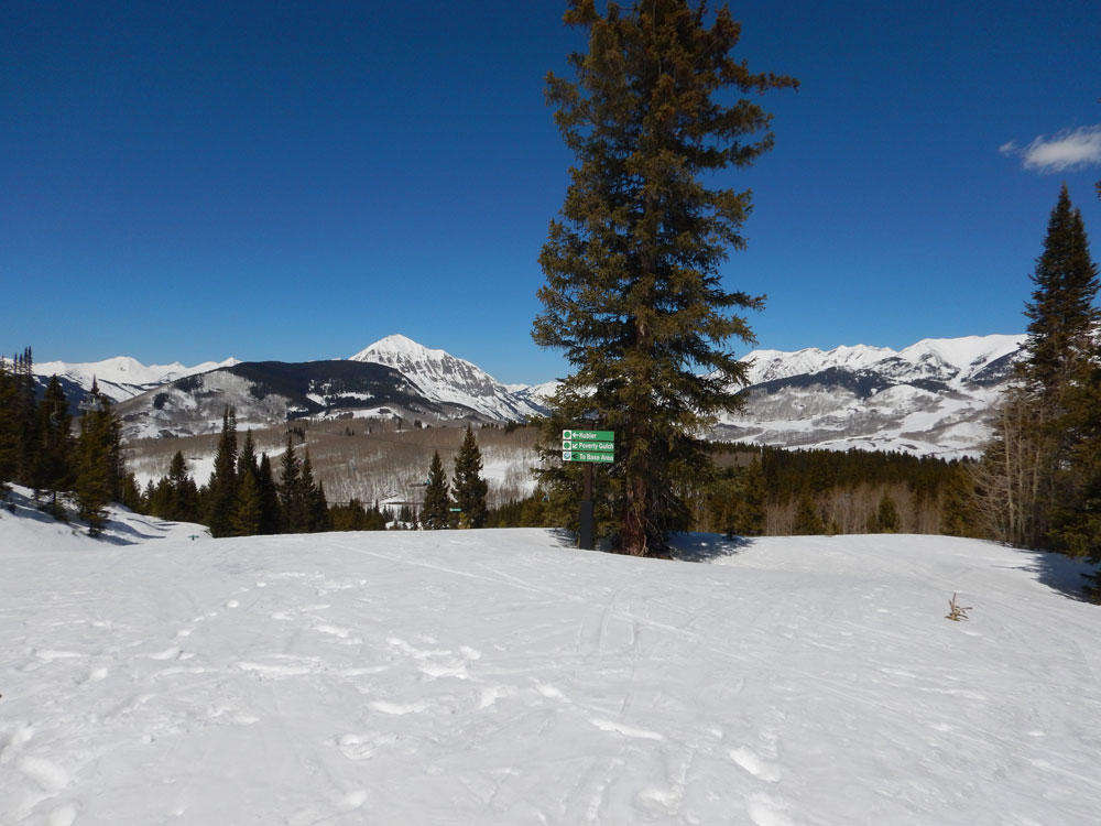 View from Crested Butte Mountain looks toward Gothic Townsite from the lower location of the Old Teocalli Lift site