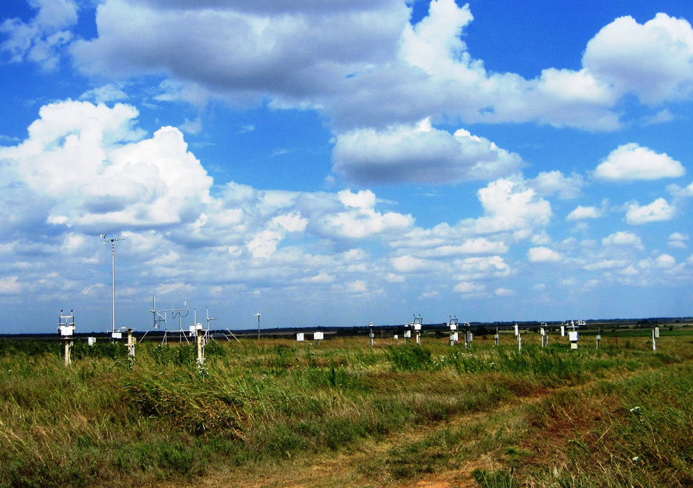 Shallow cumulus clouds dominate the sky over ARM's Southern Great Plains atmospheric observatory.