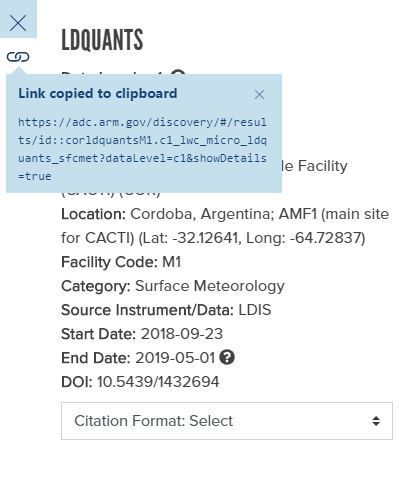 Data Details page