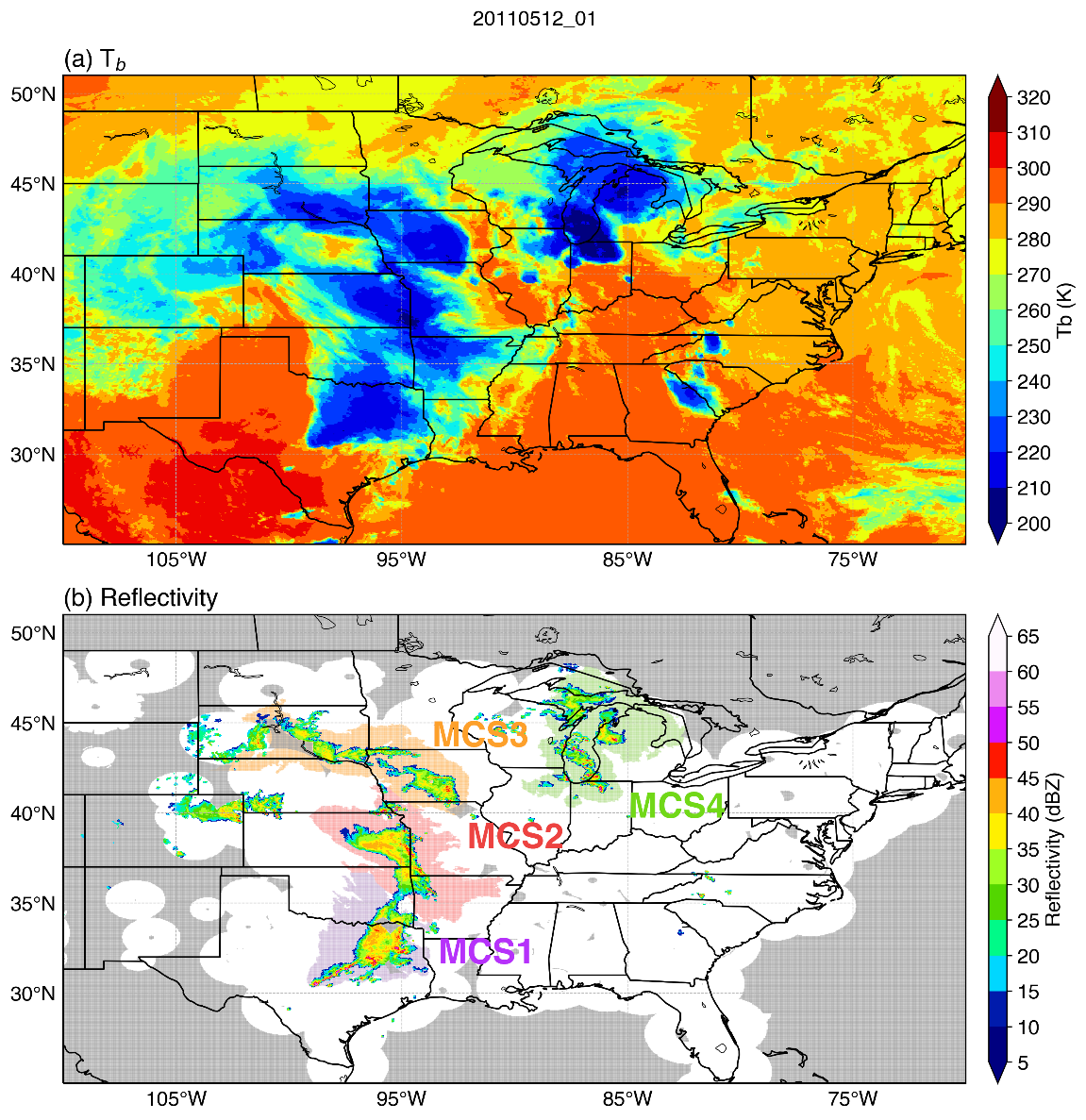 Example from pixel-level mesoscale convective system database