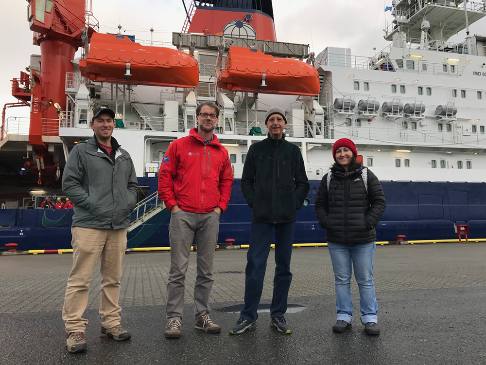 NOAA and CIRES colleagues stand together in Norway before beginning the MOSAiC expedition