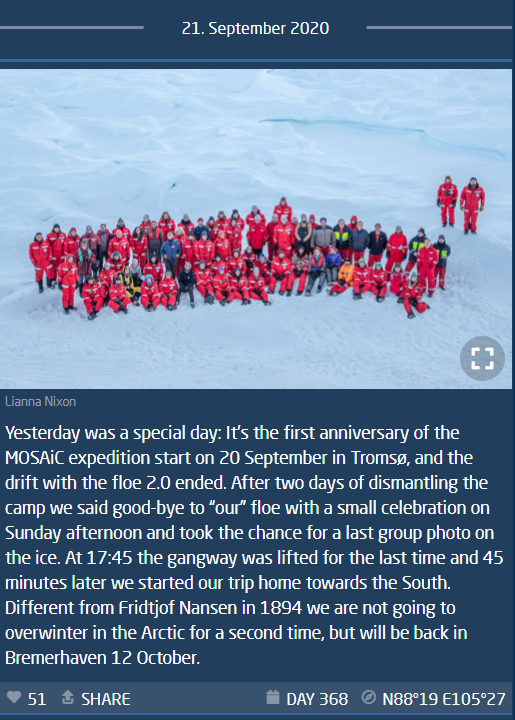 Group photo from final leg of MOSAiC expedition