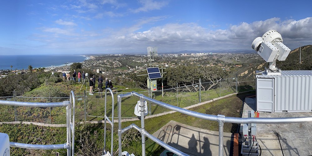 ARM and Atmospheric System Research (ASR) program managers visit a set of EPCAPE instruments on La Jolla's Mount Soledad.