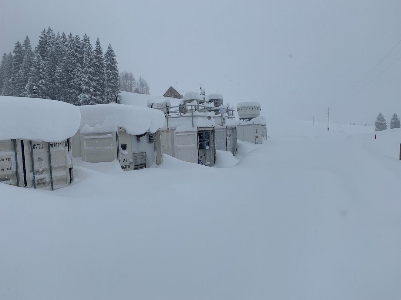 Snow buries the ARM Mobile Facility site at Gothic.