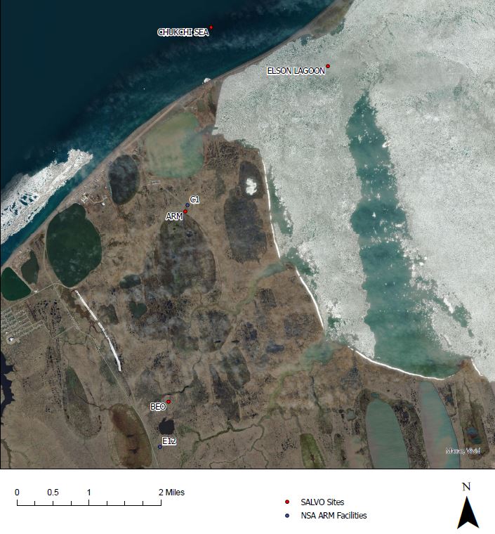 Map of SALVO sites around Utqiaġvik, Alaska