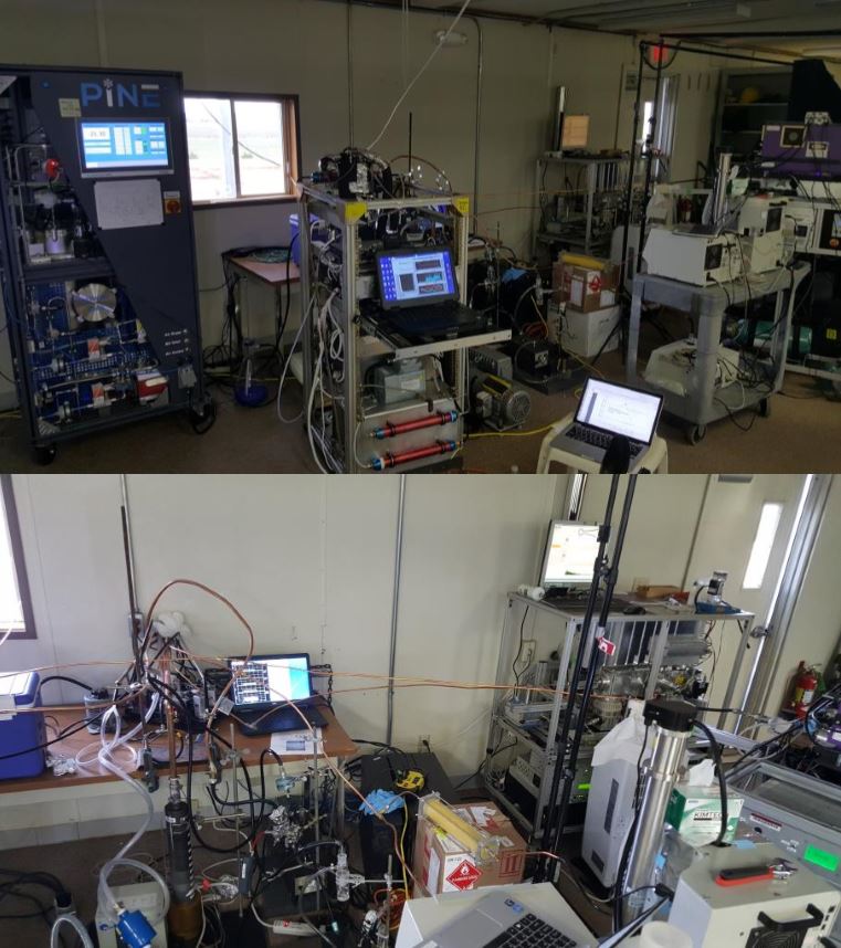 Two photos show instruments used during the Aerosol-Ice Formation Closure Pilot Study