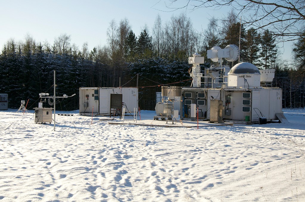 ARM Mobile Facility set up in snow-covered field for BAECC