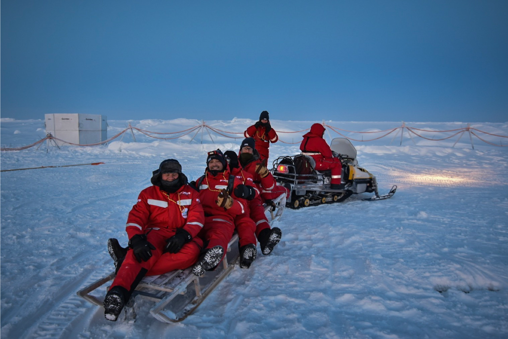 Snowmobiling on the ice