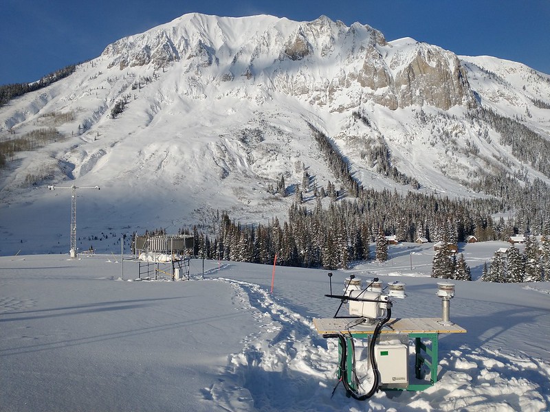 ARM instruments near a snow-covered Gothic Mountain